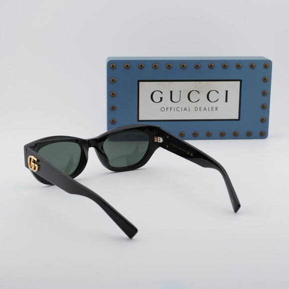 Gucci GG1954SA 001 Cat Eye Sunglasses - Shiny Black/Grey